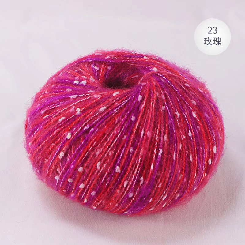 50g/roll Snow Point Mohair Cashmere Knitting Yarn Sequin Wool Mohair Yarn Line Baby Scarf Hat Doll Soft Line Crochet Yarn Thread