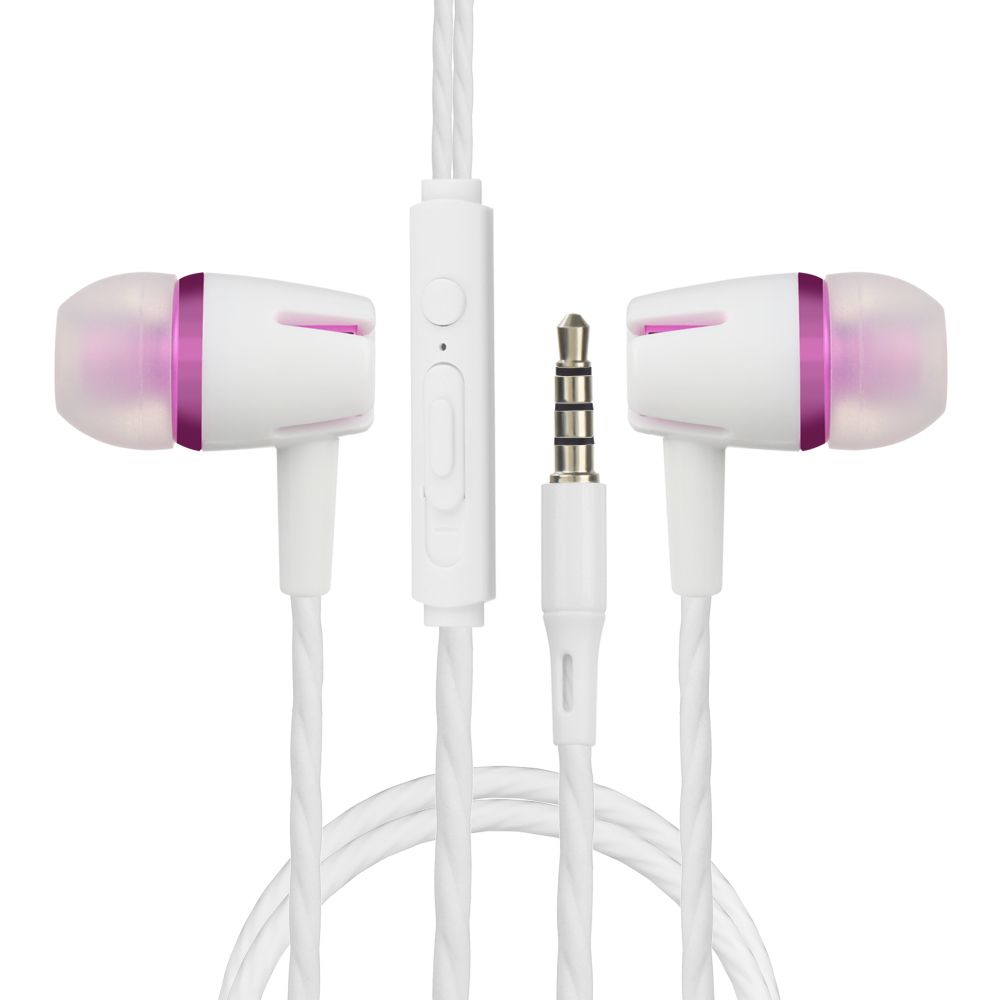 3.5mm Wired Noise Reduction Earphones Stereo Silica Gel In-Ear Headset Sleep Headphones Suitable For Android Phone: Pink