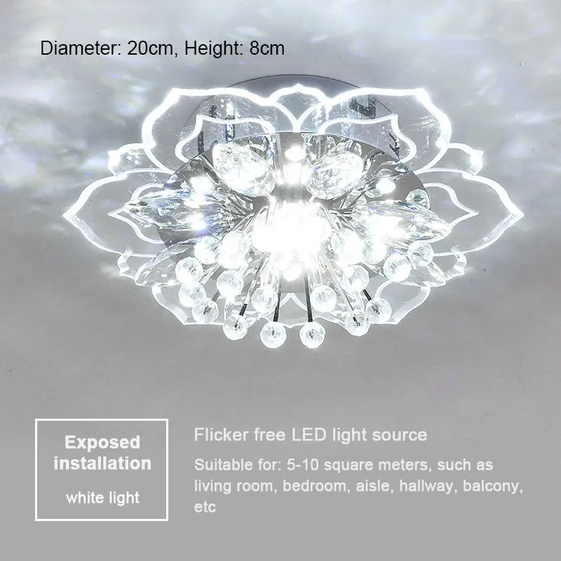 Moderne led-loftslampe krystalloftslampe soveværelseslysekrone indendørs belysning til stue boligindretning led-lysekrone: Rød