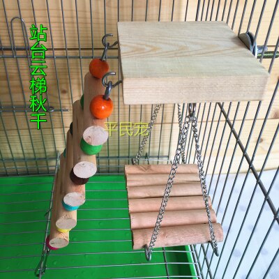 Lille papegøje tigerskind pæon stær forsyninger stige stige gynge bid legetøj fuglebur beslag bar. hamstere kan også bruges