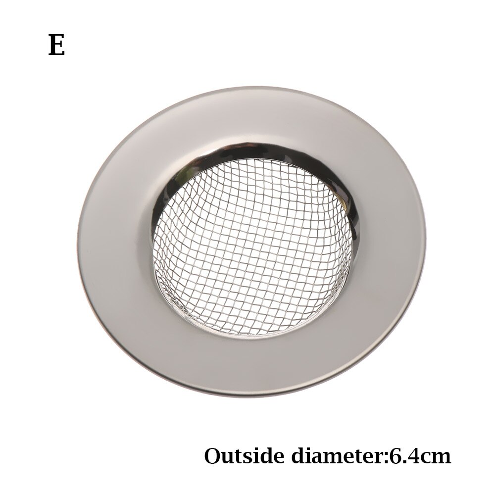 Kitchen Sink Strainer Drain Hole Filter Trap Metal Sink Strainer Stainless Steel Bath Sink Hair Catcher Drain Waste Screen: Type 1 dia6.4cm