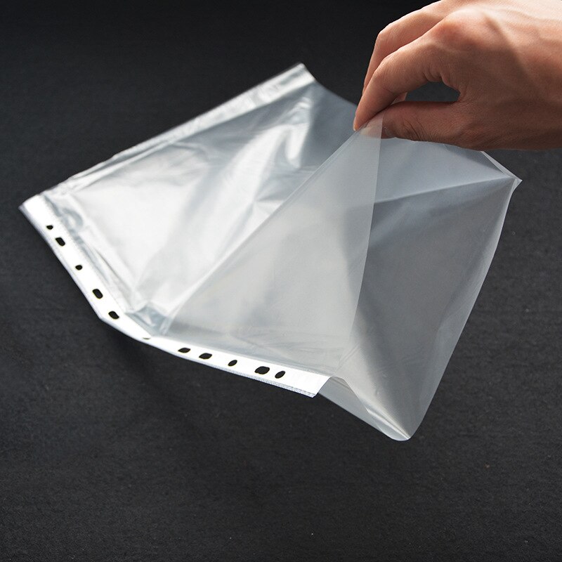 100pcs Sleeves Clear Sheet Page Pvc Protector Document Office Ring Binder For A4 Paper Waterproof Test Paper Sorting