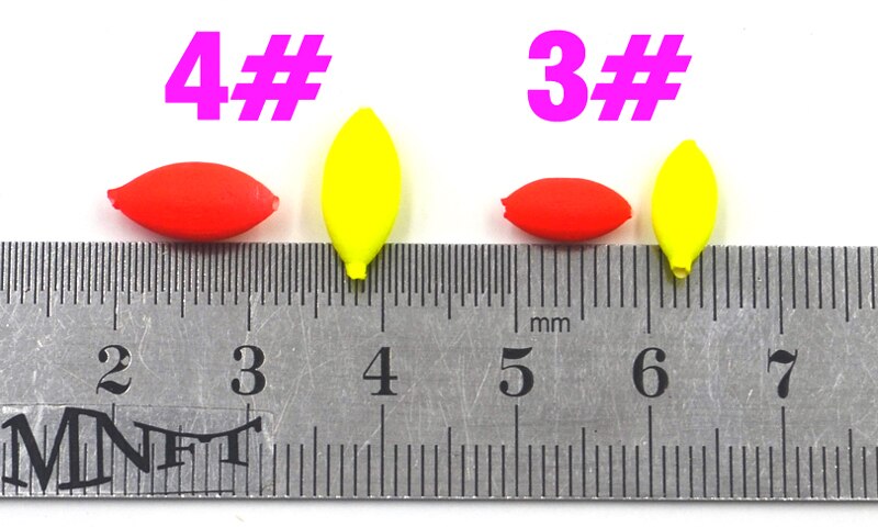 MNFT 100Pcs Plastic Oval Vlotter Vliegvissen Staking Indicator Mini Opvallende Drijvende Bonen Vissen Accessoires Geen Stopper