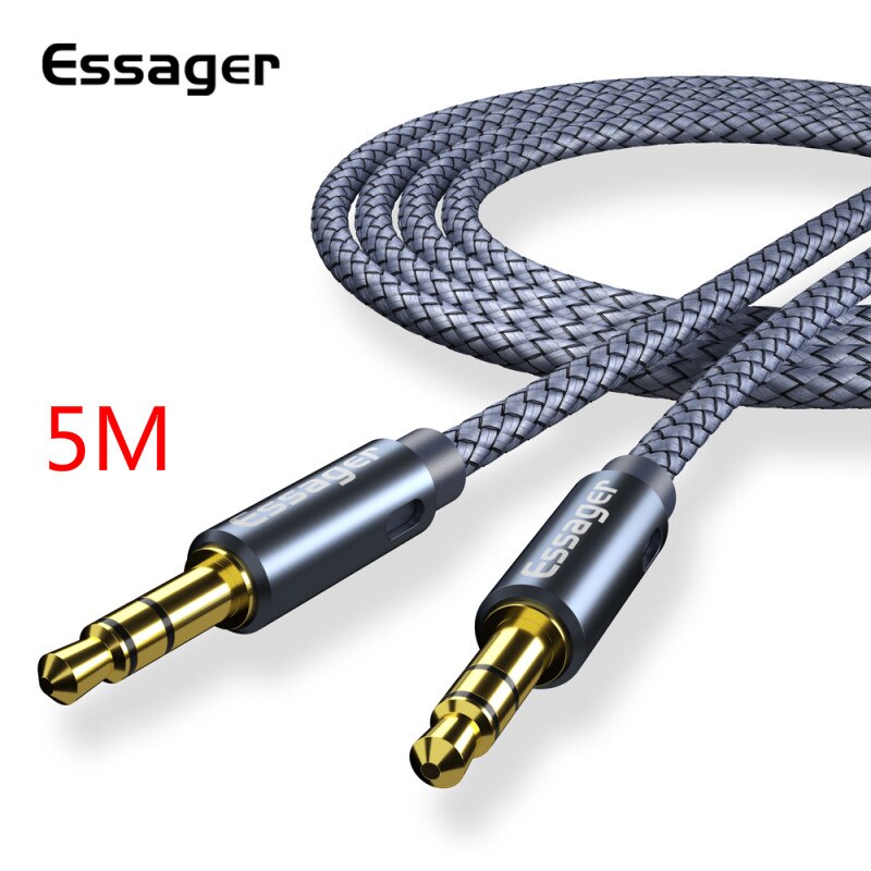 0.5M 1.2M 2M 3M 5M 3.5mm Aux Audio Cable Audio Auxiliary Line Extension Cord For Xiaomi Accessories For Mobile Phone TXTB1: 5M
