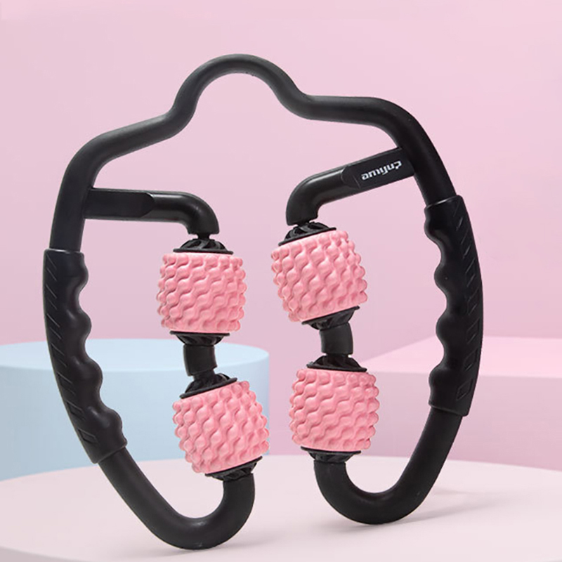 Schaumstoffschaft-muskelrelaxations-massagerolle, dünne wadenringklemme, beinrolle, yoga-fitnessgerät, u-förmiges massagerad