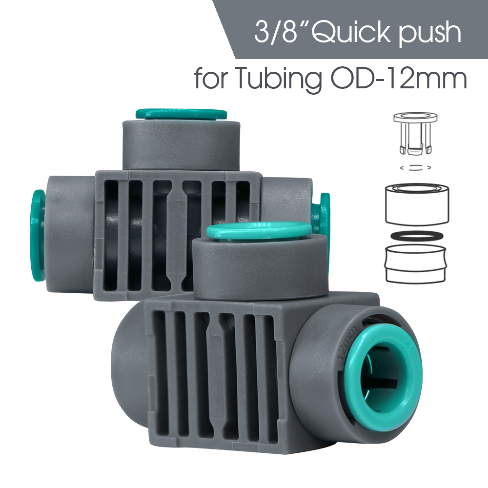 Raccord rapide de tube d'arrosage OD-12MM facile à installer 3/8 "joint de tuyau pour la maison jardin tuyau d'irrigation coude en T raccords égaux: WHITE / 1/4 ''
