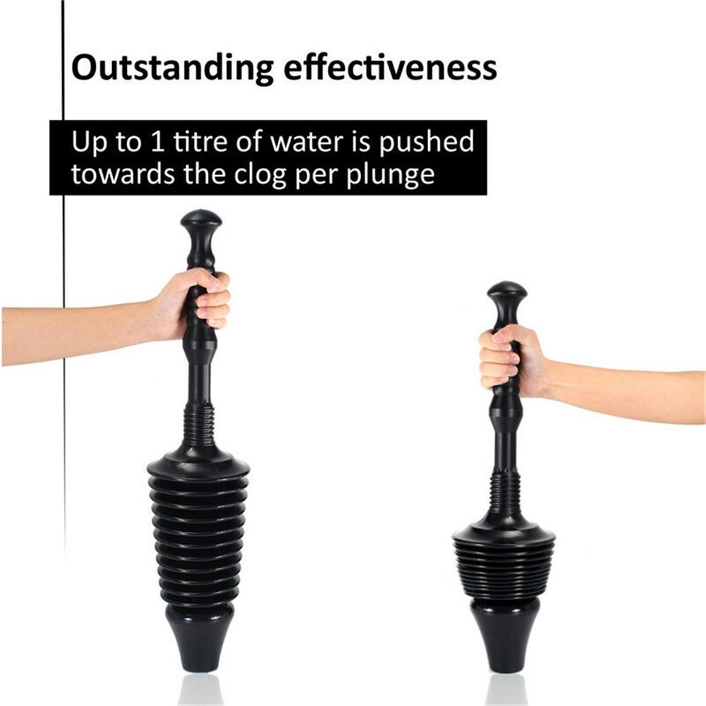 Heavy Toilet Plunger Toilet Suction Flexible Powerful Toilet Suction Sewer Pipe Dredger Rubber Head Plastic Handle Detachable