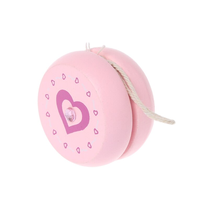 Cute Animal Prints Wooden Yoyo Toys Easy Educational Toys Classic Toy B2QD: Pink