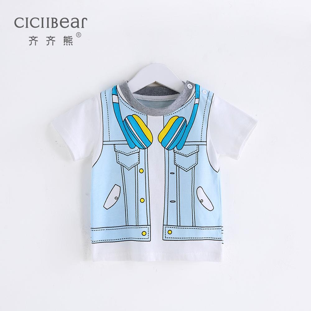 Ciciibear Babykleertjes 0-5Y Zomer Kinderkleding Katoenen Stijl Tops Kleding Kid Jongens Meisjes Korte Mouw T-shirt