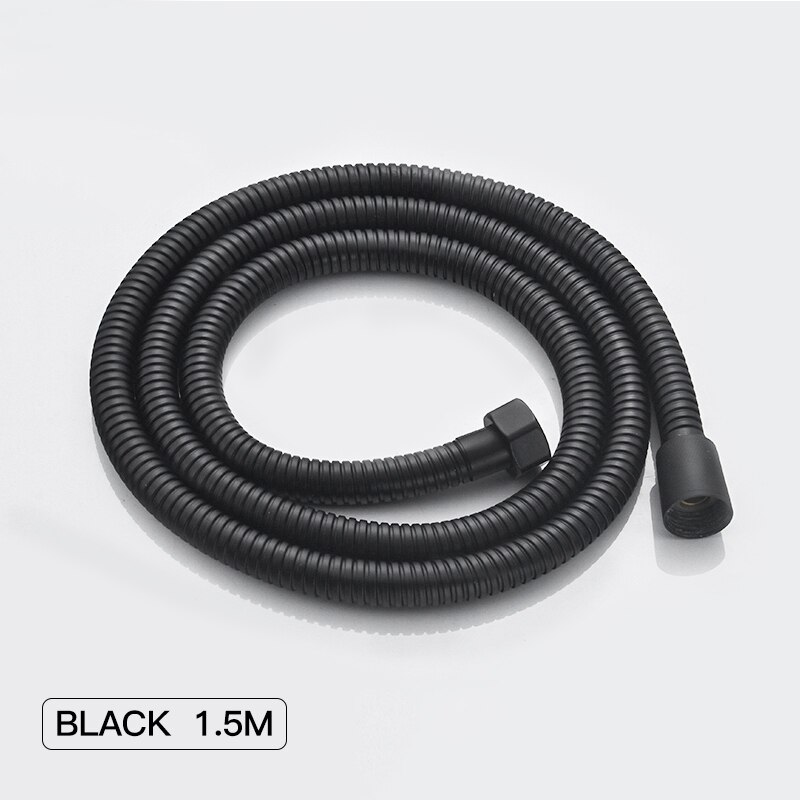 Foheel mangueiras de encanamento mangueira flexível 1.5m aço inoxidável mangueiras de chuveiro acessórios do banheiro atacado dropshipping: Black