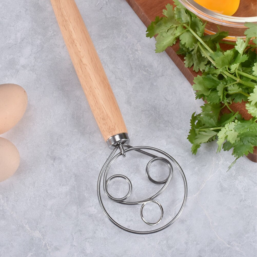 13cal dla chleb podręcznik mąka ciasto trzepak nierdzewny stal mikser 3 pętle duński ciasto śmigać z uchwyt kuchnia narzędzie