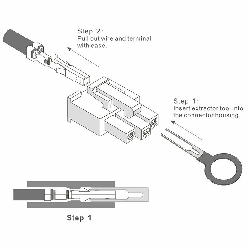 76 stk. auto wire retractor automotive plug wire terminal fjerne værktøjsnøgle pin bil elektrisk wire crimp connector extractor kit