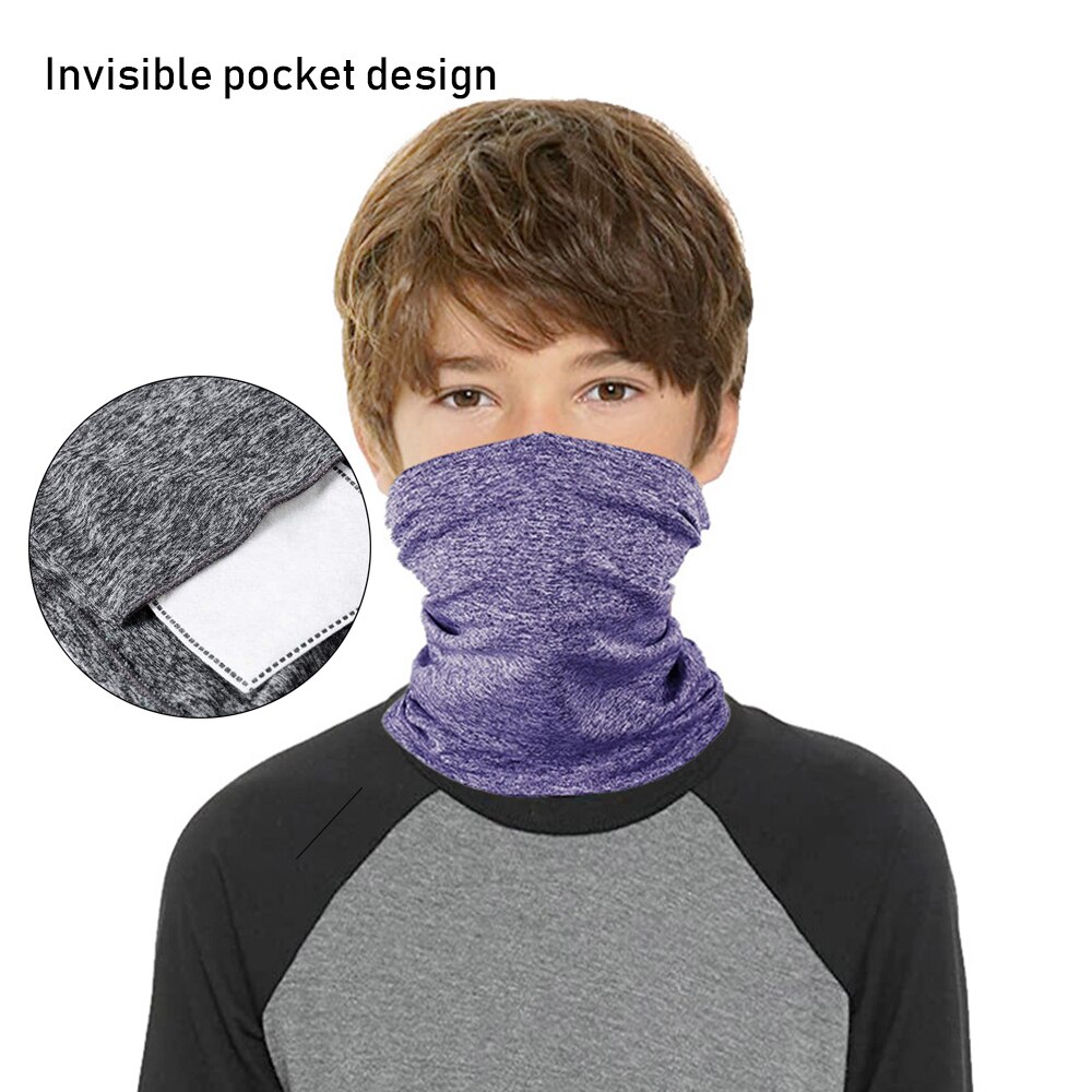 1pc lapsen puhtaan värin maaginen huivi näkymätön tasku puolikasvot kaulasuojus huivi pölytiivis bandana ulkopyöräilyvaruste