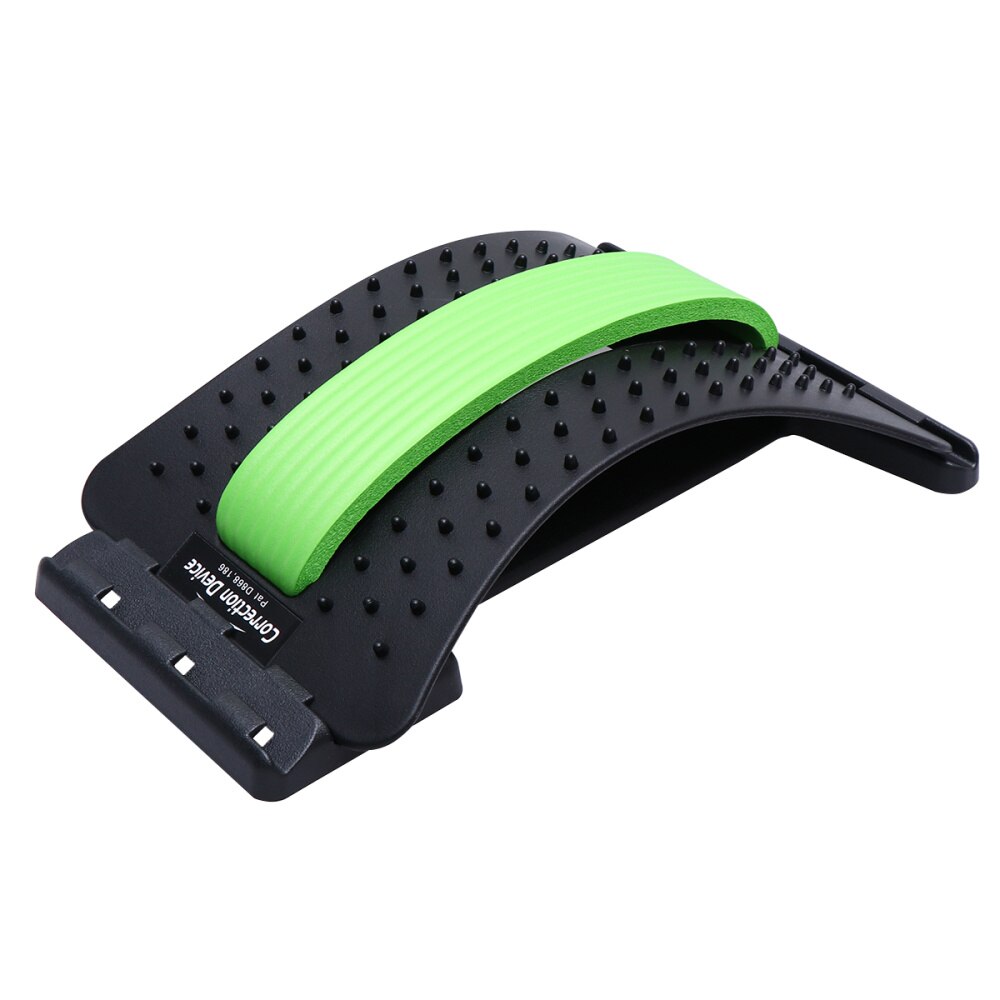 Spine Pain Relief Lumbar Traction Stretching Device Waist Spine Relax Back Board (Blue): Green