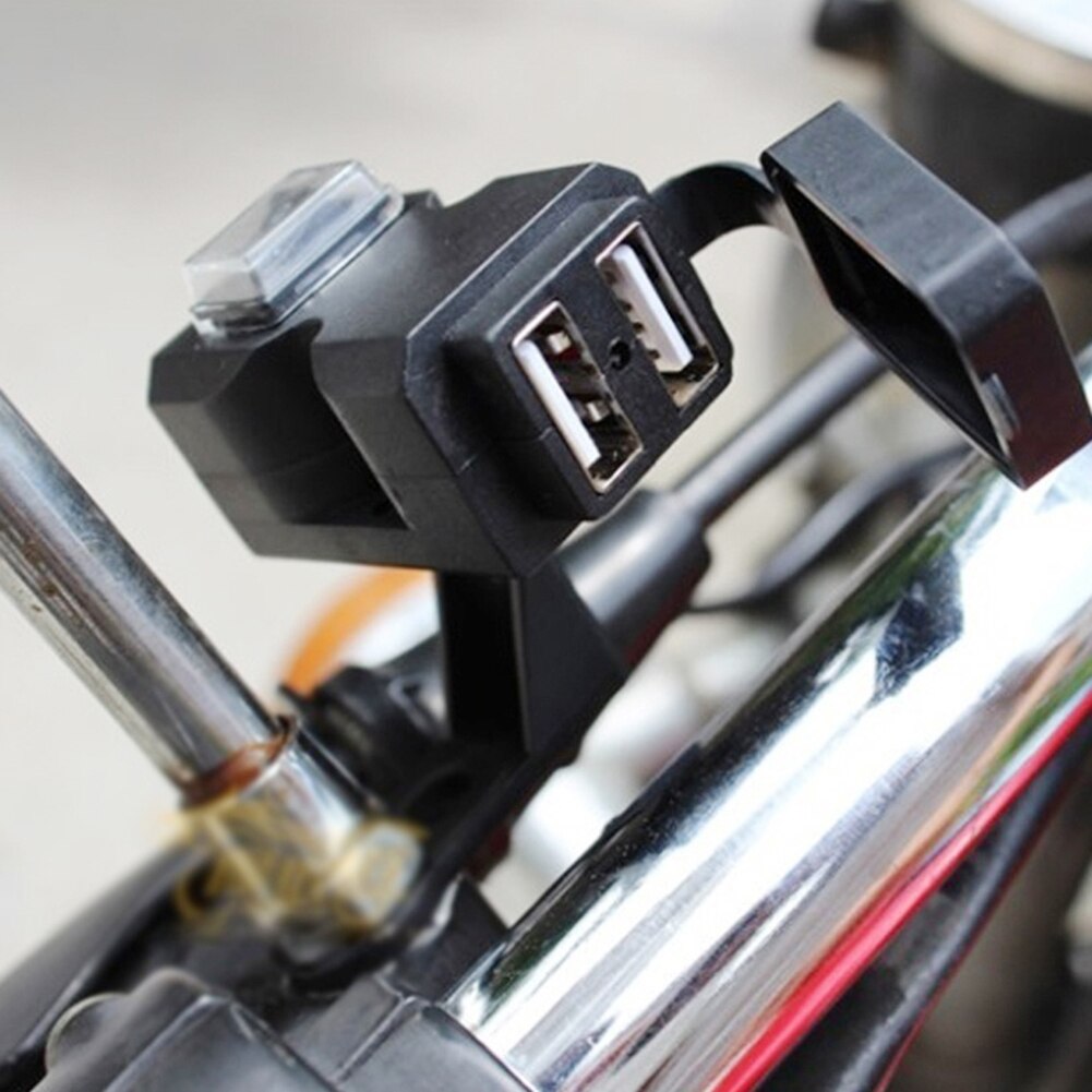 1.5/2A Dual USB Port Waterproof Motorcycle USB Phone Charger Adapter