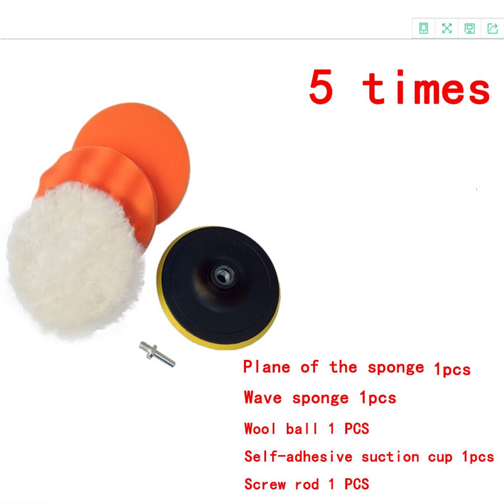 Bil skönhet polering skiva spegel svamp hjul polering hjul set vax polering tätning glasyr polering pad: 3 tums  to5- delars set
