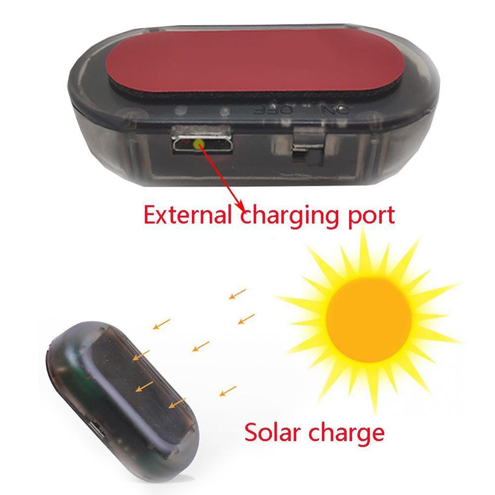 Alarma simulada de energía Solar, luz de advertencia LED intermitente, antirrobo, luz de advertencia roja/azul, T7L8, , 1 ud.