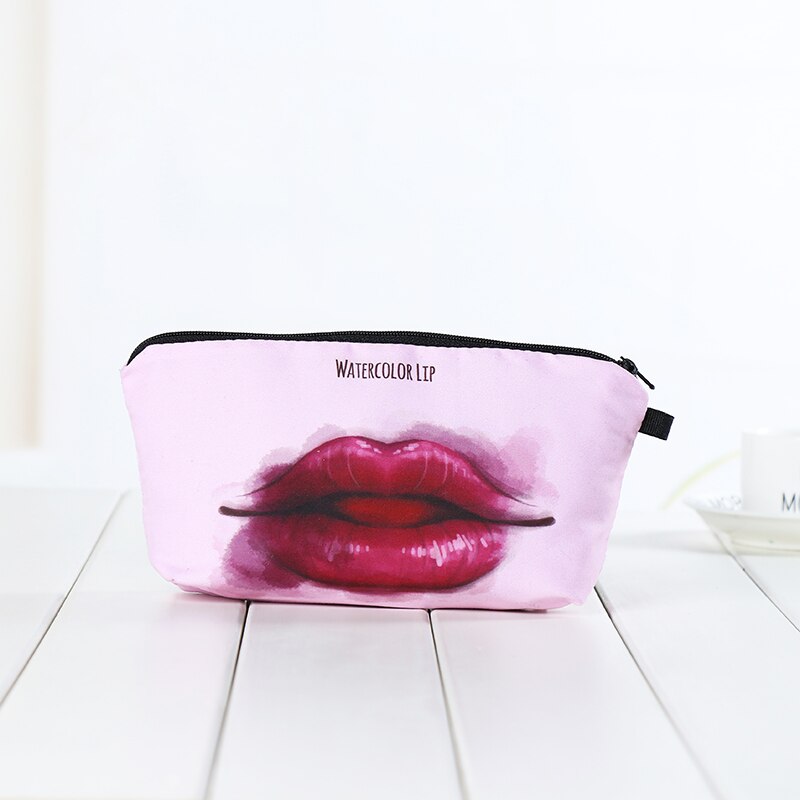 Cosmetic Bag Women Brand makeup bags Cute small bag headset bag small candy Cosmetic Bags 3D digital printing Big mouth: GC-4