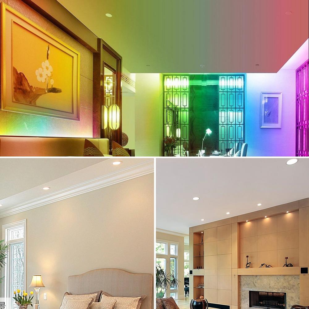 Smart WiFi LED Downlight Led Lamp Ceiling Light 9W RGBW Dimmable Smart Indoor Living Room Voice Control For Alexa/Google Home