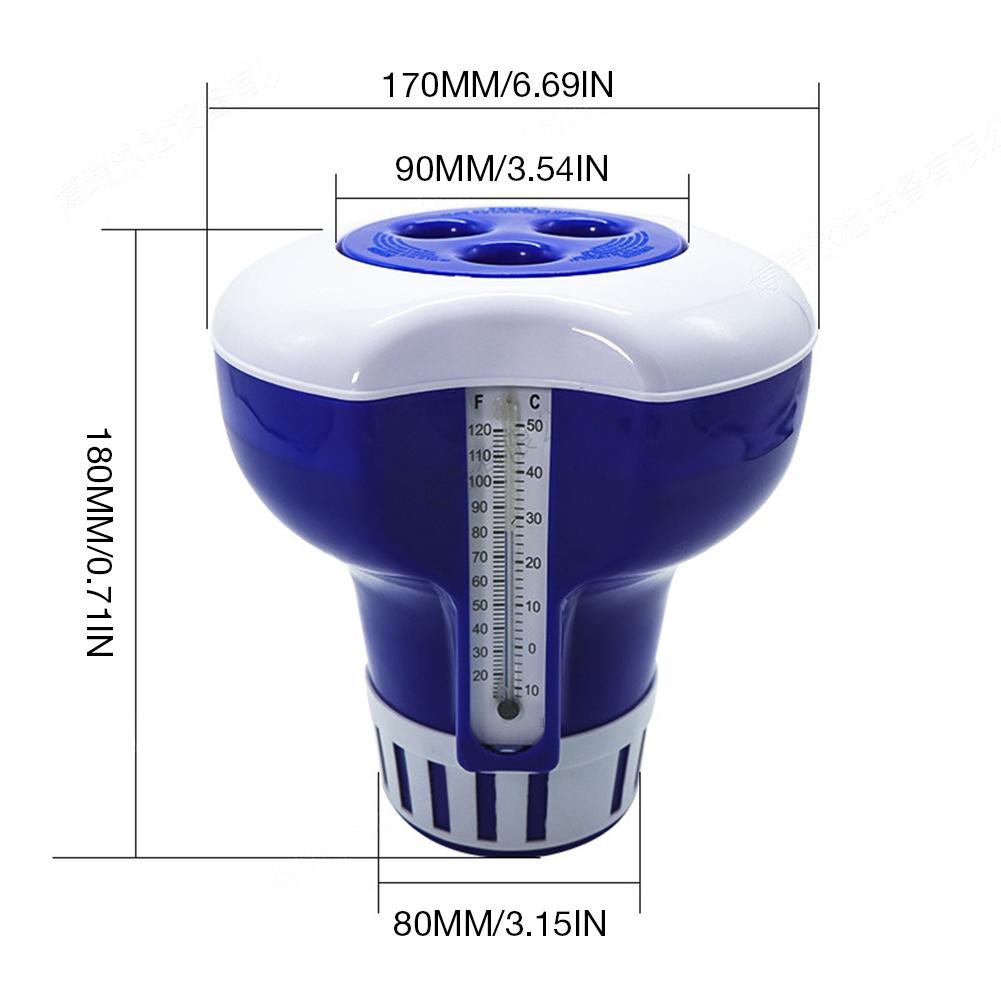 Pool Chemical Dispenser Safe Spa Chlorine Floater with Thermometer