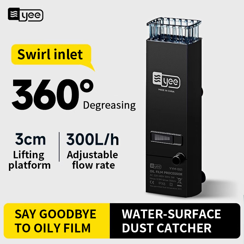 Filtro de aceite de superficie de acuario de 3W, Mini procesador de película de aceite automático silencioso, herramienta de extracción para filtración de agua de pecera, 220-240V, UE