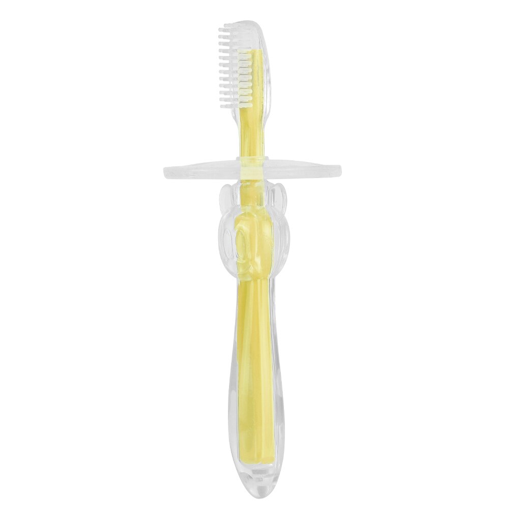 1PC Sicher freundlicher Zahnbürste Neue Weiche Silikon freundlicher Werkzeug Baby Baby Zahnbürste Ausbildung Pinsel Zahnbürste Zahn Zahn Pflege: gelb