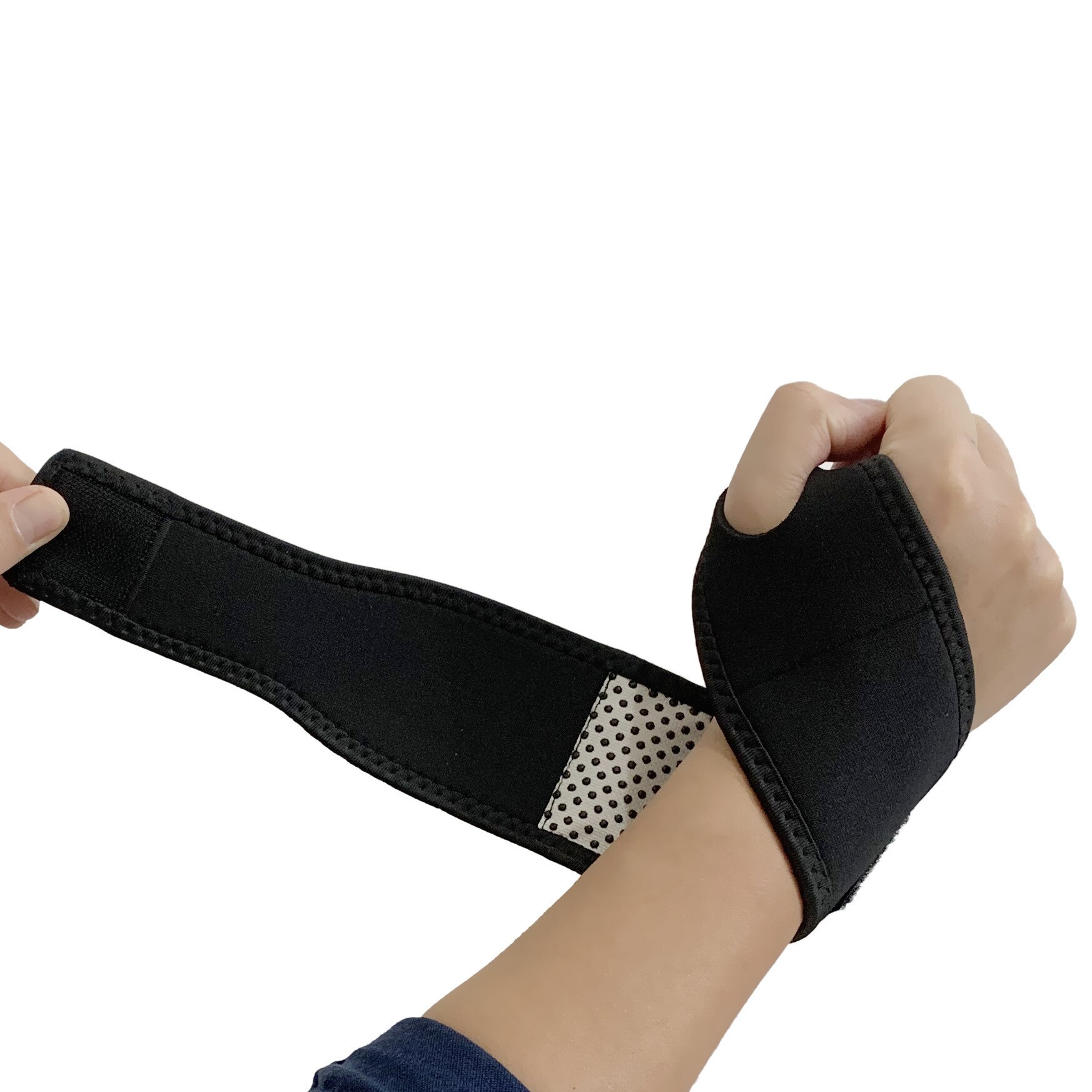 1 stück handgelenkbandage zur unterstützung von handgelenken und händen im fitnessstudio, verstellbarer bandagenriemen, handgelenkstützen für sport- und gewichtheberhandschuhe: B-schwarz