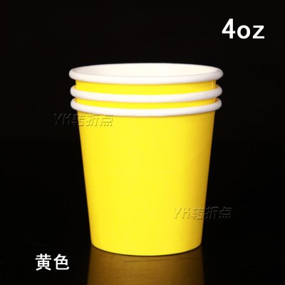 4Oz Wegwerp Kopjes Dikke Proeven Geconcentreerde Kleur Proeverij Cup Koffie Paper Cup Voor Koffie 100Ml Papier Cup: YELLOW