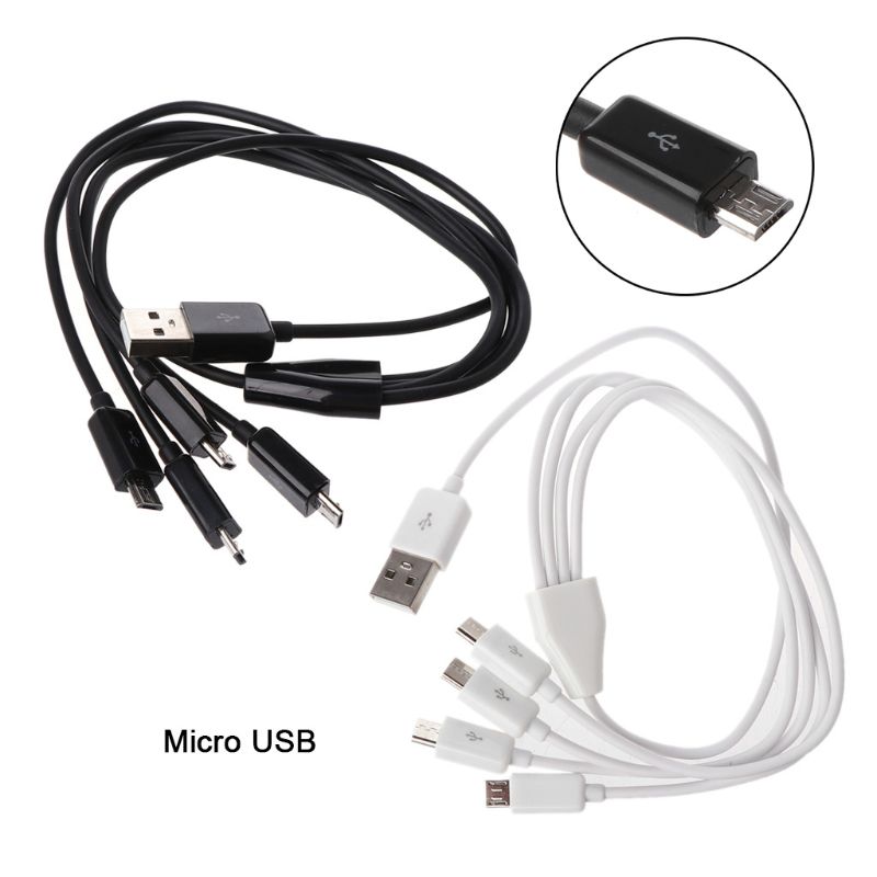 Przenośna ładowarka USB 2.0 typ A męnarty na 4 mikro USB męnarty rozdzielacz Y kabel ładowania robić Samsunga telefonu komórkowego Xiaomi tablet z funkcją telefonu banku mocy