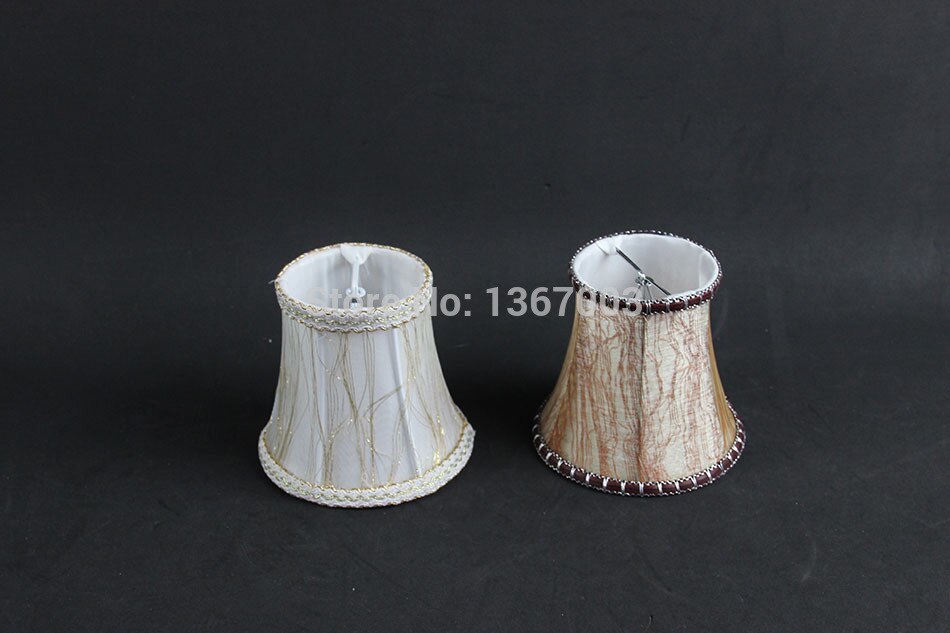 White Color Brown Color Gold Wire Lace Chandelier Lamp Shades, Small Modern Wall Lamp Shades, Clip On