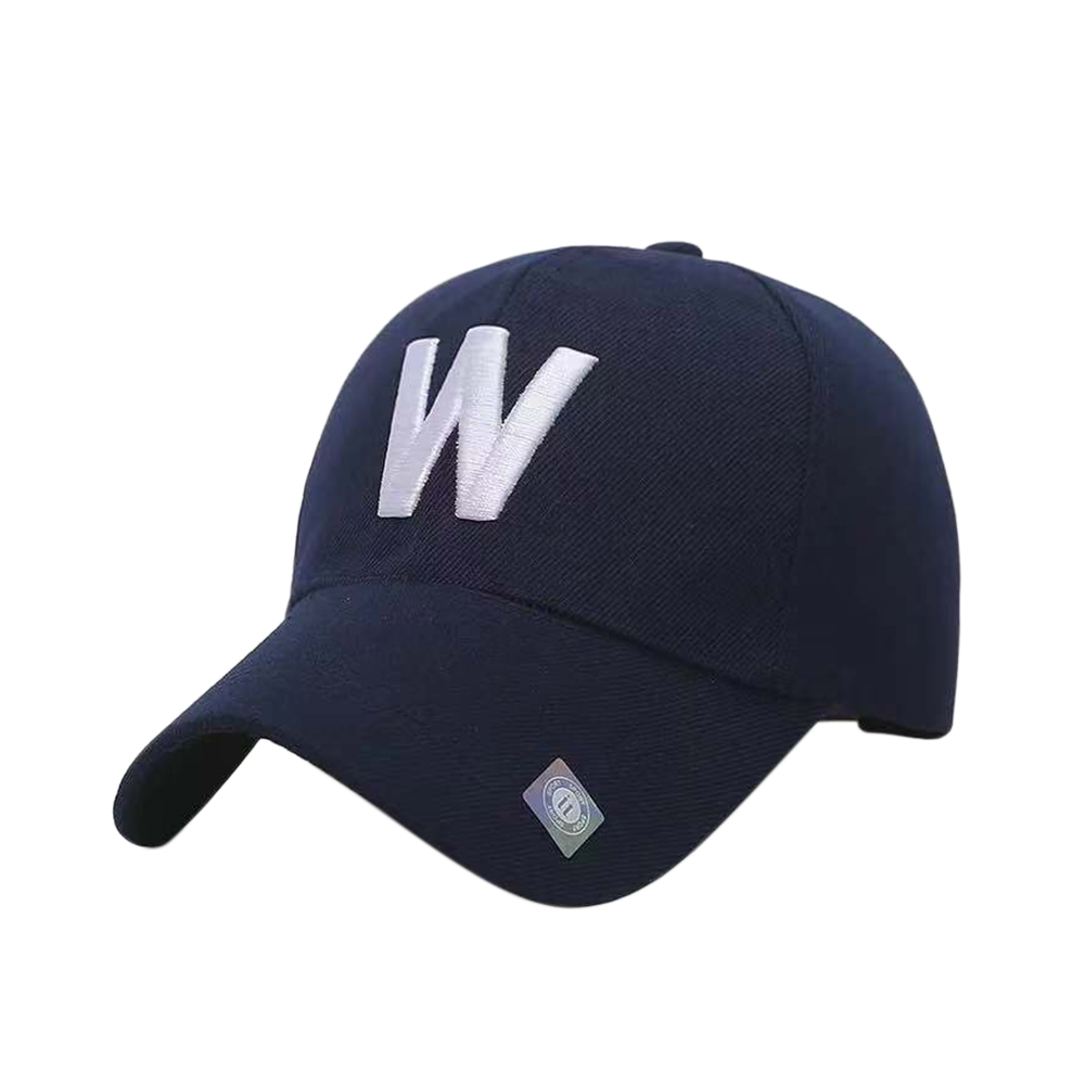 Mannen Vrouwen Vissen Hoed Multi Kleuren W Brief Hoed Paar Piekte Zonnescherm Monogram Outdoor Reizen Baseball Cap: Blauw