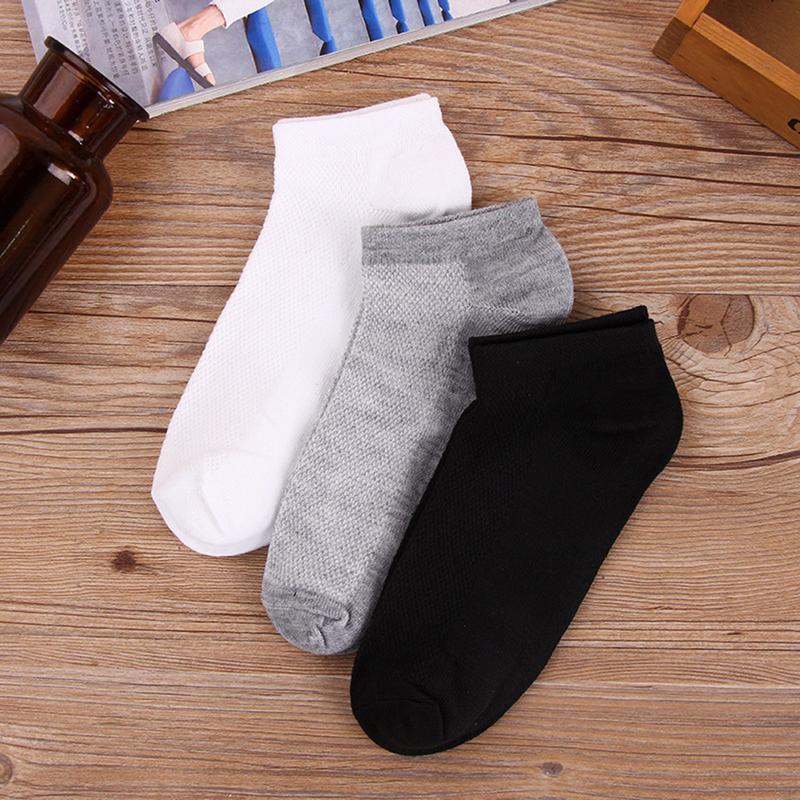 1 Pair Cotton Socks White Black Gray Short Sock Girl Boys Sports Soft Socks Fitness Boat Autumn Winter Unisex Mesh Shallow Sock