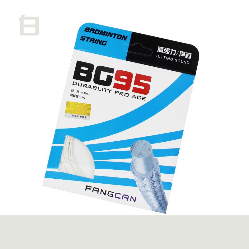 4 stks FANGCAN BG95 Duurzaam Badminton Racket String Hoge Sterkte Multifilament en Monofilament Verweven + Titanium tot 30lbs: BG 95 White 4pcs