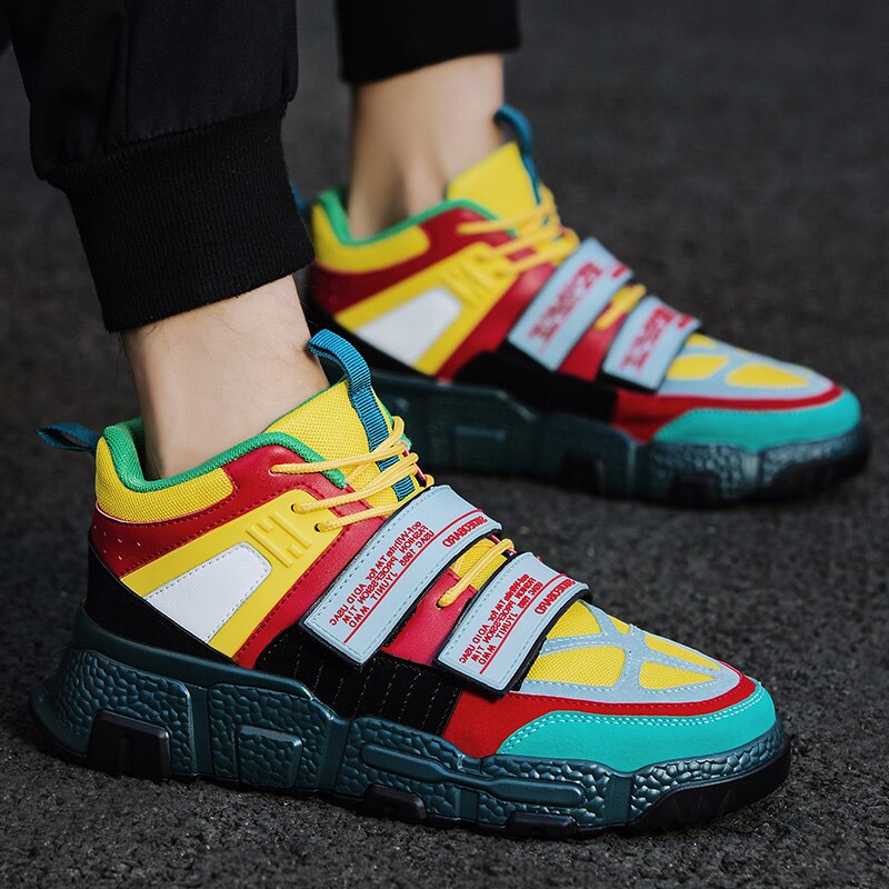 Siergan spring high top hip hop sneakers herr skor mocka läder personlighet casual man skor skor street andas
