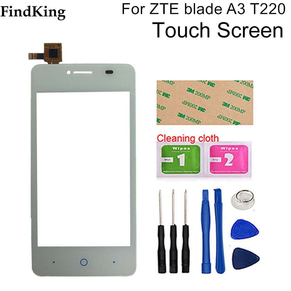 4'' inch Touch Screen Front Glass For ZTE Blade A3 T220 Touch Screen Glass Digitizer Touch Panel Sensor Tools Adhesive