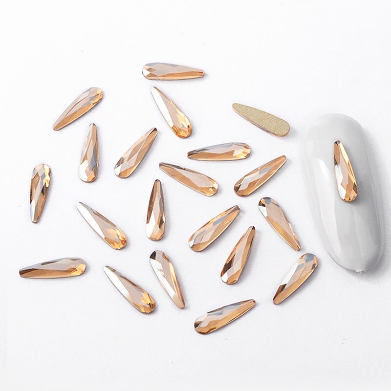 10 Uds. Crystal AB colorida gota de agua arte de uñas diamantes de imitación súper brillante 3D uñas arte en las uñas con piedras decoración gemas DIY manicura: 1158