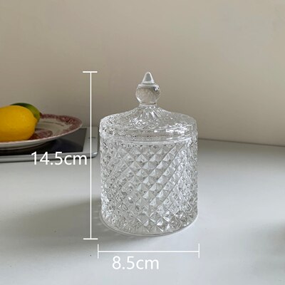 European style glass containers For home glass jars and lids candy jar honey jar candle jars with lid storage tank Glass: K1