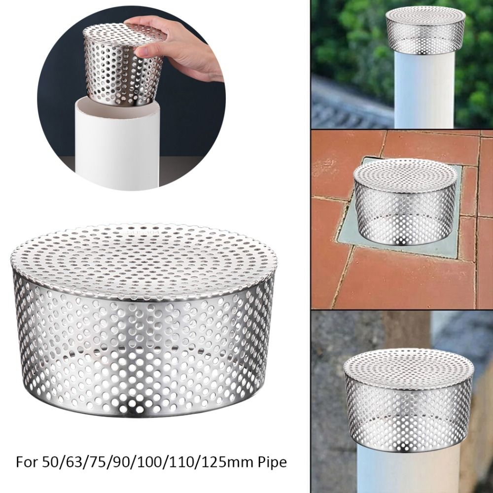 Cubierta de drenaje de suelo para techo de alcantarillado, canalón antiobstrucción, desplazamiento de forma Circular de acero inoxidable, pantalla de filtro lateral exterior