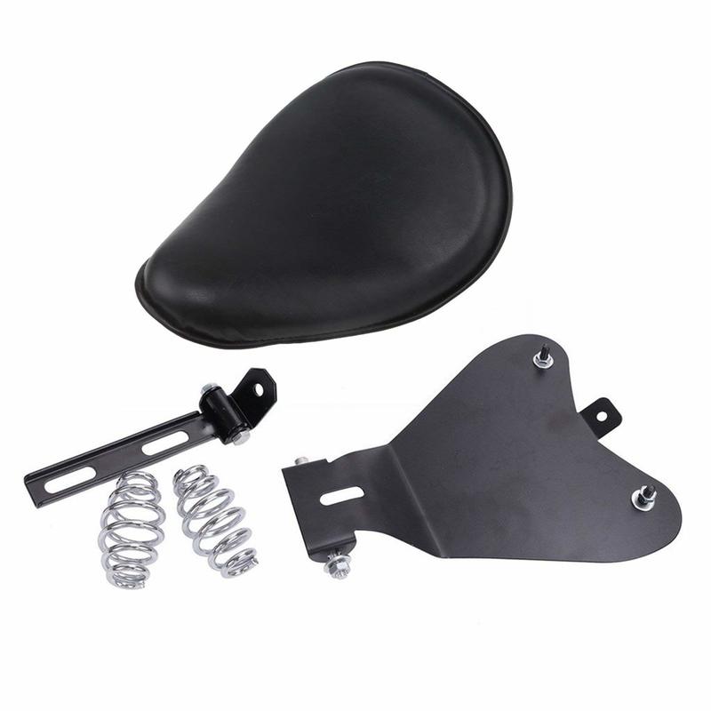 Black SOLO Seat Bracket Spring Base Mount Kit Barrel Spring For Sportster Chopper Bobber Custom Dyna