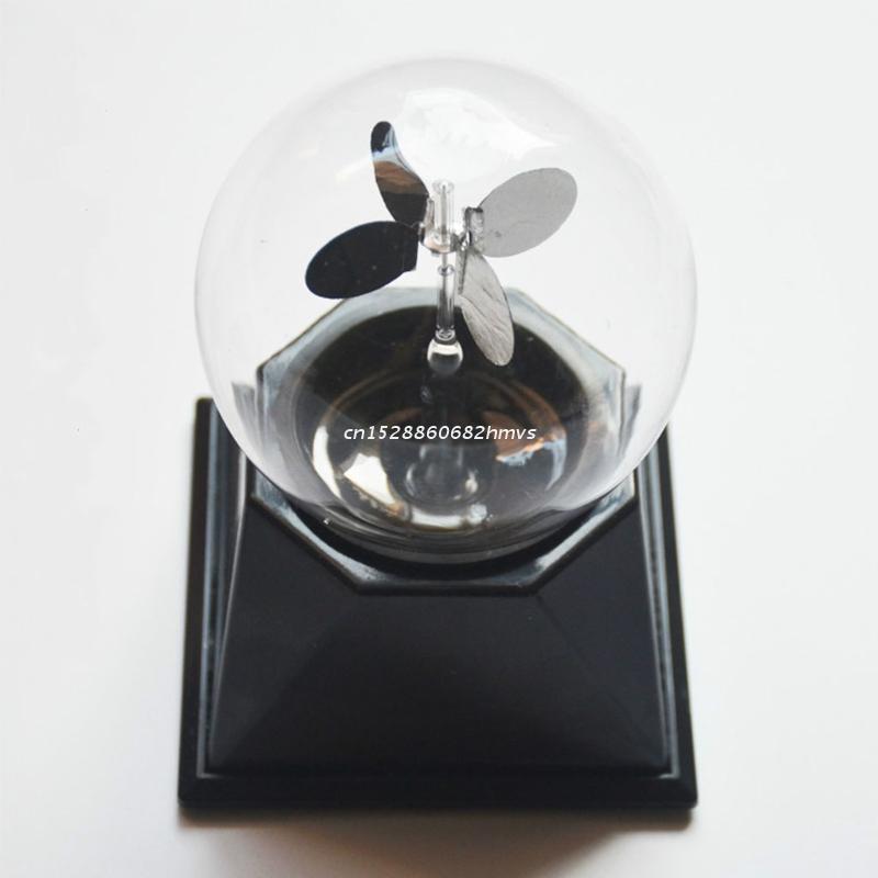 Handmade Clear Solar Power Crookes Radiometer Sun Light Energy Spinning Vanes Home Office Decoration