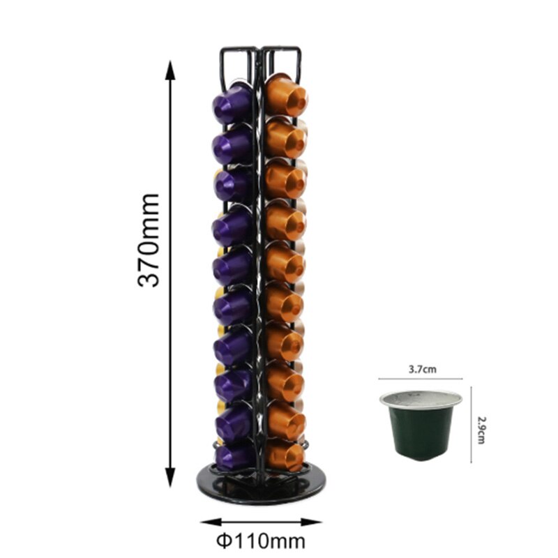 Roterbar kaffekapselholder praktisk kaffekapselfordelingstårn velegnet til 40 kapselopbevaringskapsler