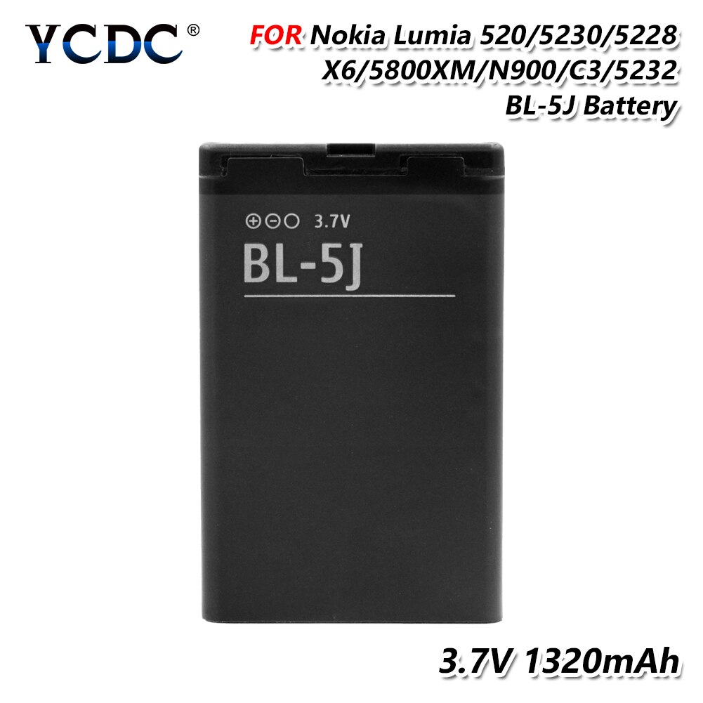100% Originele Vervanging BL-5J Batterij Voor Nokia N900 Lumia 520 521 525 5230 5233 5238 5800 5802 X6 c3: Default Title