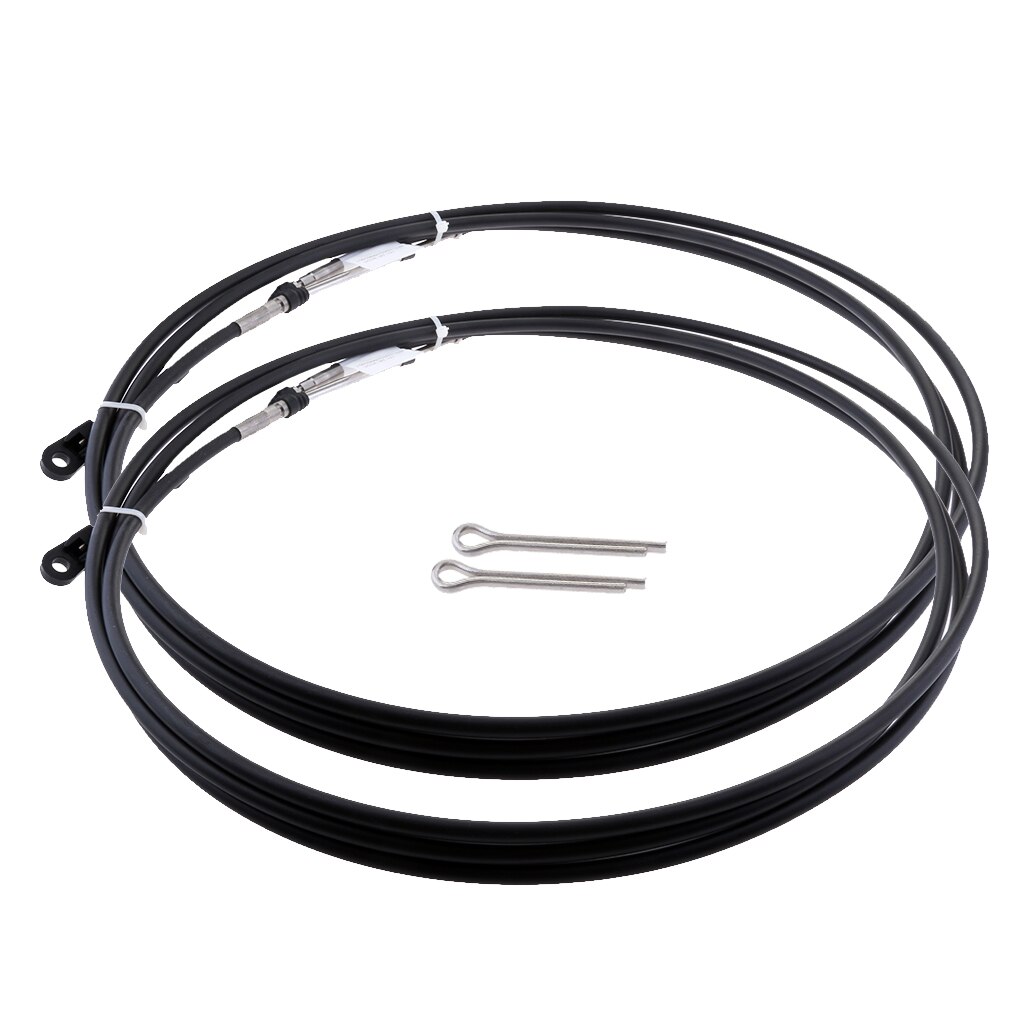 2 uds Cable de acelerador, Cables de Control de cambio de acelerador de motocicleta marina para fueraborda Yamaha, acero inoxidable 12 pies