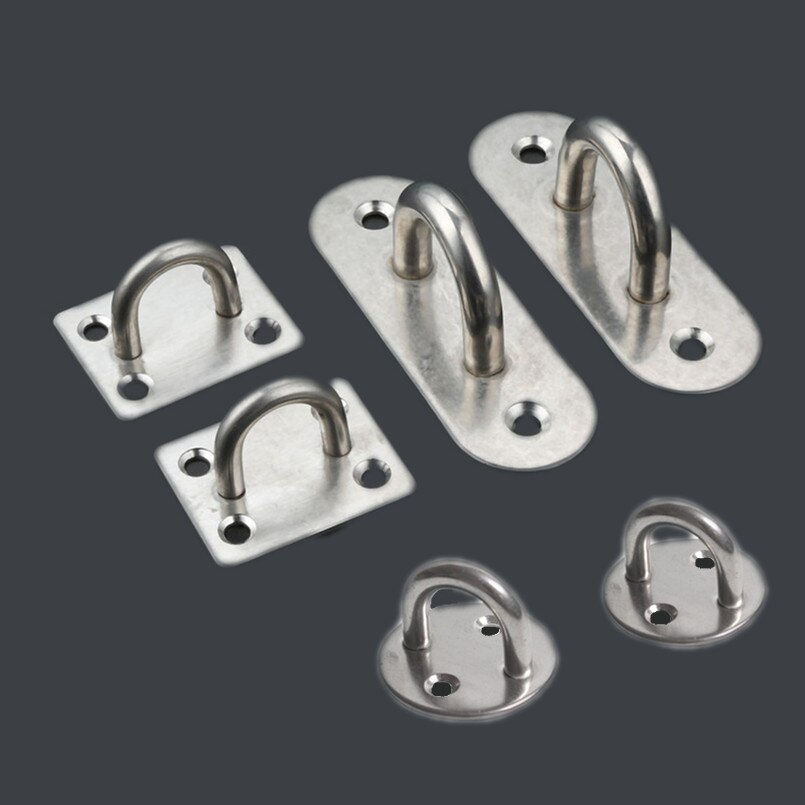 1Pc Stainless Steel U-shaped Ceiling Mount Hook Base Ceiling Fans/Leisure Sofa/Sandbags/Hammocks/Ceiling/Gym/Rings Fixed Hook