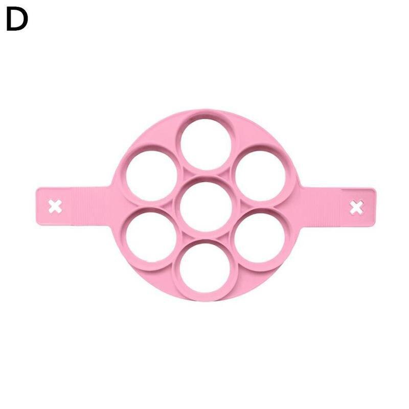 Eierpannenkoekenvorm meerdere vormen siliconen eieren koken antiaanbak keuken eierringvorm omeletvorm gadget gereedschap  h5 s 6: Roze rond