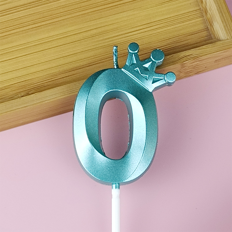 Tiffany Blue Cake Number 0-9 Candle Crown Birthday Boy Prince Party Celebration Birthday Cake Decoration: Deep Sapphire