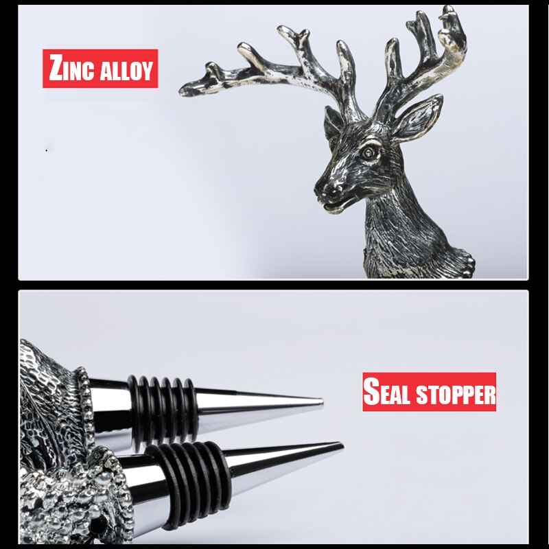1Pcs Zinc Alloy Wine Bottle Stopper Deer Pegasus Swan Lion Champagne Stopper Vacuum Sealed Wine Cork Kitchen Bar Accessories