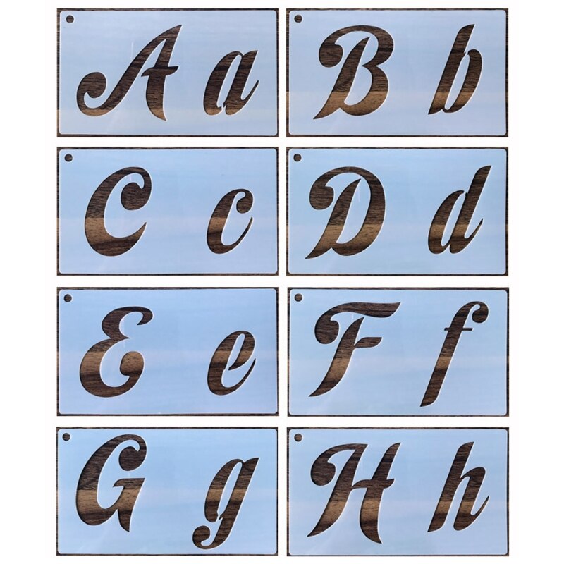 40 Pcs English Letters Stencils Set Drawing Template Ruler DIY Painting Template 1XCB