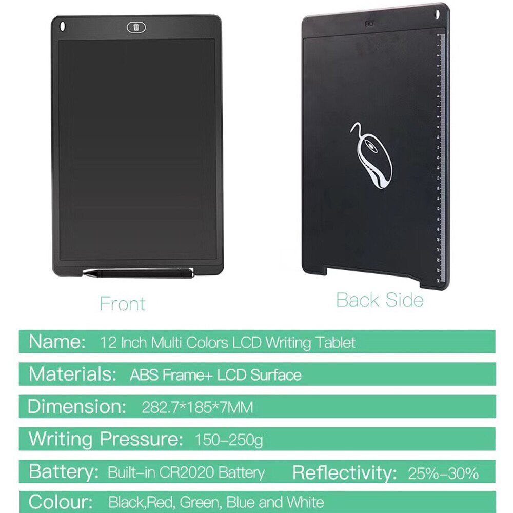 12in Draagbare LCD Schrijven Tablet Tekentafel Grafisch Tablet voor Ouderen Kinderen Schrijven naar Communiceren Intelligente Schoolbord