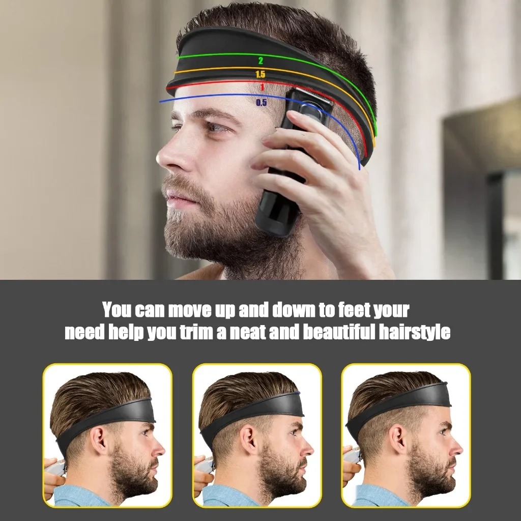 Regla de corte de pelo para hombres, guía de escote, cortes de pelo curvos, estilizador de diadema, peine de barbero, herramientas de barba, herramientas de peluquero